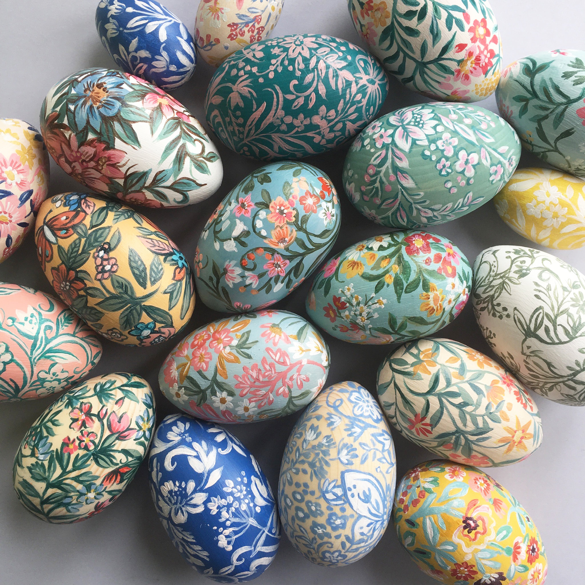 Hand Painted Wooden Eggs for Easter 